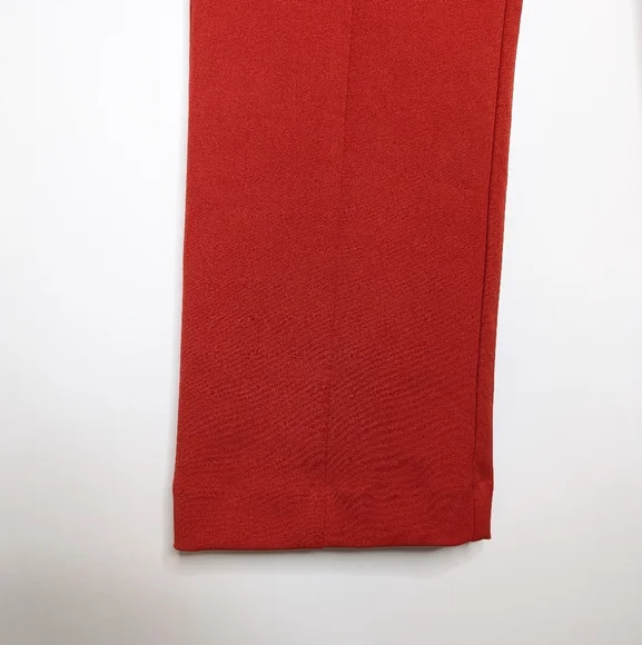Ann Taylor Women's Orangish Red Straight Leg Pants with Front Seam Size 6 - Picture 6 of 16